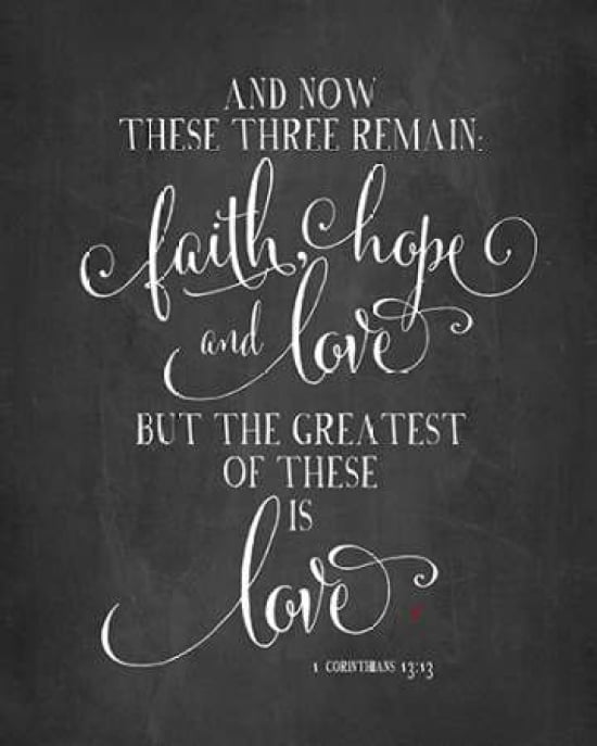 Faith Hope and Love II Canvas Art - Amy Cummings (24 x 30)