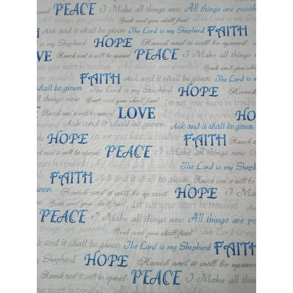 Faith Hope and Love Whistler Studio Glitter Cotton Fabric