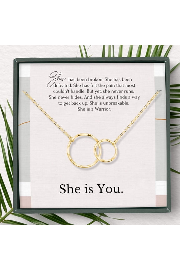 Inspirational Necklace for Her – Gold Empowerment Jewelry Gift - Strength Gift for Her