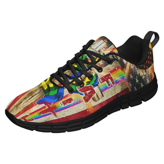 Faith In America Lgbt Running Shoes Sneakers Mesh Black Size 4.5