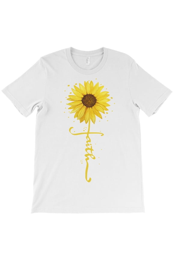 Faith In God Sunflower Faith Blessed, Thankful Jesus, Christian G21265 Unisex T-Shirt, Up to Size 5XL