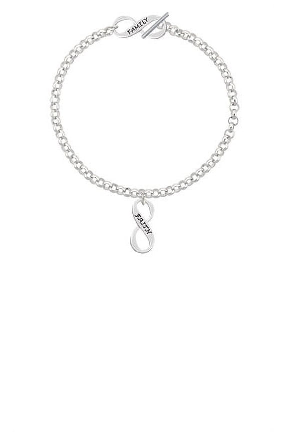 Faith Infinity Sign Family Infinity Toggle Chain Bracelet