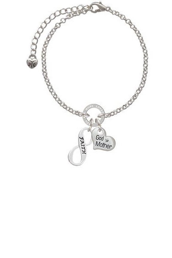 Faith Infinity Sign Godmother You Are Loved Circle Bracelet