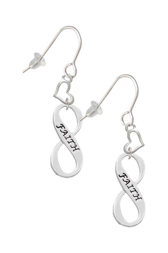 Faith Infinity Sign Heart French Earrings