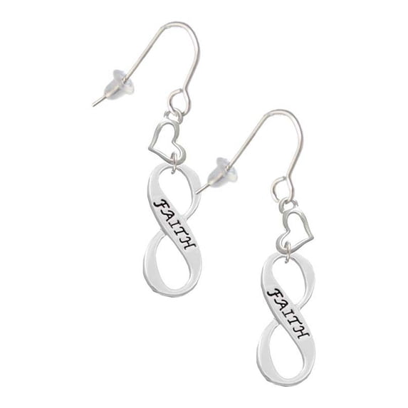 Faith Infinity Sign Heart French Earrings