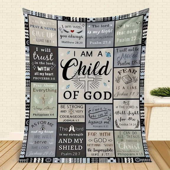 Faith Inspired Digital Printing Flannel Blanket-Suitable for Sofas, Beds, Travel and Gifts-Machine Washable, Comfortable for All Seasons