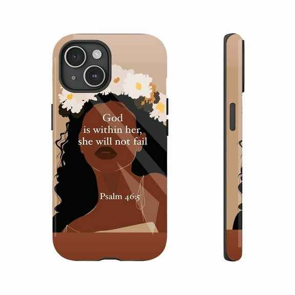 Faith-Inspired Empowering Floral Crown Design Phone Case for Women with Uplifting Bible Verse, Compatible with iPhone 11/12/13/14/15/16 (Pro Max/Plus)