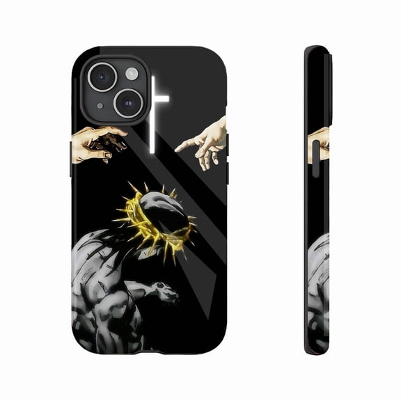 Faith-Inspired Gothic Phone Case for Faithful Believers & Spiritual Enthusiasts, Durable Protective Design with Bold Cross & Crown Imagery, Compatible with iPhone 11/12/13/14/15/16 (Pro Max/Plus)