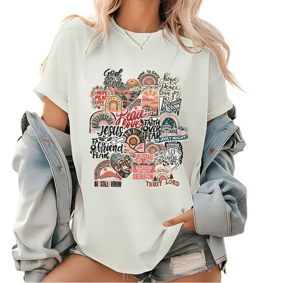 Vintage Scripture Women's Tee – Uplifting Bible Verse Print – Soft Cotton Retro Church Tops