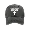 thumbnail image 1 of Faith-Inspired Hat Cross Letter Print Baseball Cap Washed Caps for Streetwear and Daily Casual Outfits, 1 of 3