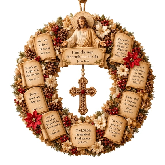 Faith Inspired Prayer Angel Wreath Wall Sign, Wood Detailed Accent for Home Decor, for Entryway Wall or Door and Everyday Home Decor