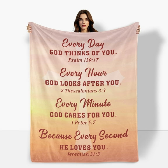 Faith Inspired Sky Blue Fleece Blanket For Friends And Couples Featuring Cross Design Symbolizing Spirituality And Devotion Soft Warm For Sofa Bed Travel Camping For Family Friends Shipped From USA