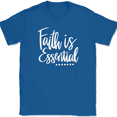 thumbnail image 1 of Faith Is Essential T-Shirt Christian Jesus Praise Worship God Text Tee - Royal Blue, XL, 1 of 1