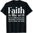 thumbnail image 1 of Faith Is Like Wifi God Jesus Religious Christian Men Women T-Shirt Black Small, 1 of 4