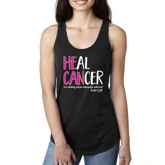 Faith Jesus Believe Awareness Ladies Racerback Tank Top, Black, Large