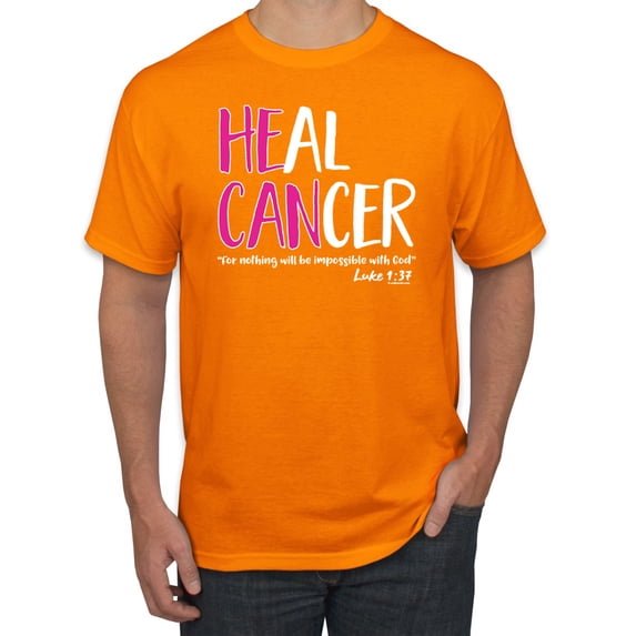 Faith Jesus Believe Awareness Men's Graphic T-Shirt, Orange, 3XL