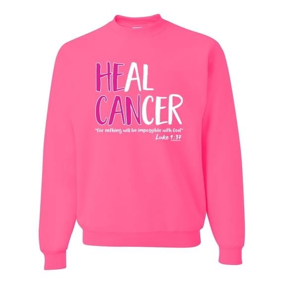 Faith Jesus Believe Awareness Unisex Crewneck Graphic Sweatshirt, Neon Pink, 3XL