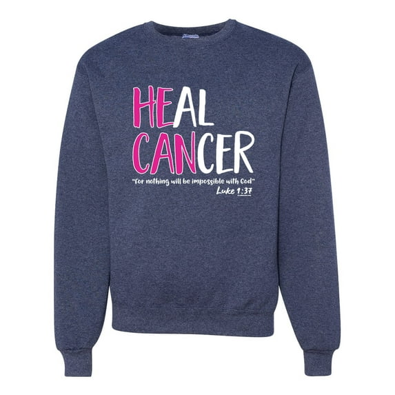 Faith Jesus Believe Awareness Unisex Crewneck Graphic Sweatshirt, Vintage Heather Navy, X-Large