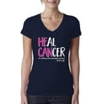 thumbnail image 1 of Faith Jesus Believe Awareness Womens V-Neck Tee, Navy, Small, 1 of 3