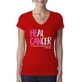 thumbnail image 1 of Faith Jesus Believe Awareness Womens V-Neck Tee, Red, Large, 1 of 3