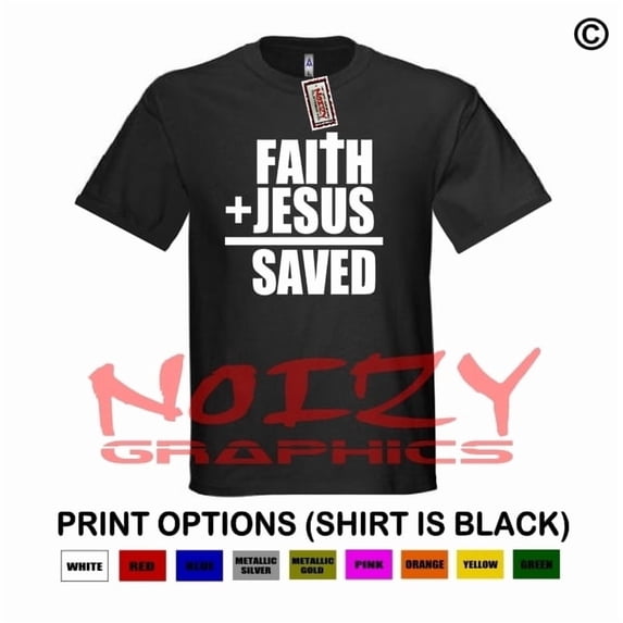 Faith Jesus Saved Black Cross God Religious Christian Casual Design For ...