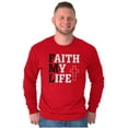 thumbnail image 1 of Faith Life Religious Jesus Christ God Plus Size Long Sleeve Graphic Tee Shirt Brisco Brands 2X, 1 of 5