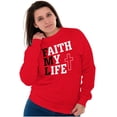 thumbnail image 1 of Faith Life Religious Jesus Christ God Sweatshirt for Men or Women Brisco Brands M, 1 of 6