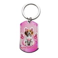 thumbnail image 1 of Faith Love Hope Beagle Breast Cancer Awareness Survivor Stainless Steel Keychain Beagles Dog Lover Gifts Idea Collar Charm Tag Keyring - 02017, 1 of 5