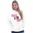 thumbnail image 1 of Faith Love Hope Breast Cancer Aware Women Plus Size Graphic Pullover Hoodie Brisco Brands 2X, 1 of 4