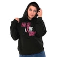 thumbnail image 1 of Faith Love Hope Breast Cancer Aware Women Plus Size Graphic Pullover Hoodie Brisco Brands 5X, 1 of 4