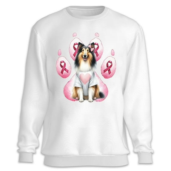 Faith Love Hope Collie Breast Cancer Awareness Survivor Sweatshirt Unisex Merch Collie Dog Lover Gifts Idea - 02017