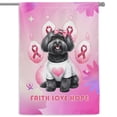 thumbnail image 1 of Faith Love Hope Havanese Breast Cancer Awareness Survivor House Flag 28x40in Double Sided Havanese Dog Lover Gifts Idea Outdoor Decor - 02017, 1 of 5