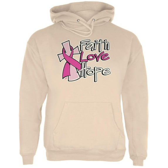 Faith Love Hope Mens Hoodie Sand 2XL