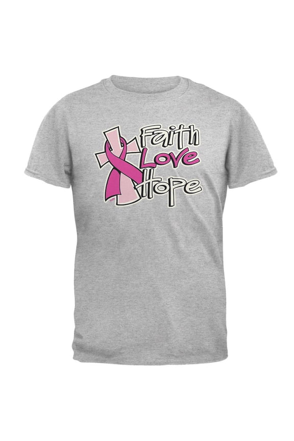 Faith Love Hope Mens T Shirt Heather 2XL