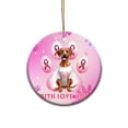 thumbnail image 1 of Faith Love Hope Rhodesian Ridgeback Breast Cancer Awareness Survivor Ceramic Round Ornament Ridgebacks Dog Lover Gifts Home Tree Decor - 02017, 1 of 5