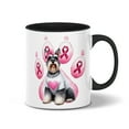 thumbnail image 1 of Faith Love Hope Schnauzer Breast Cancer Awareness Survivor 11oz Accent Two-tone Mug Miniature Schnauzer Dog Lover Coffee Tea Cup - 02017, 1 of 5