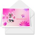 thumbnail image 1 of Faith Love Hope Schnauzer Breast Cancer Awareness Survivor 7x5in Folded Greeting Card Miniature Schnauzer Dog Lover Single Note Card with Envelope - 02017, 1 of 5