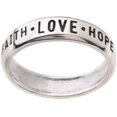 thumbnail image 1 of Faith Love and Hope' Followed '1st Cor 13:13' Silver Ring, 1 of 3
