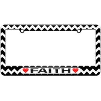 Faith Love with Hearts License Plate Tag Frame, Multiple Colors