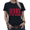 thumbnail image 1 of Faith Lover Jesus Is The Reason Christian Graphic Tees Womans Tshirt White/Black S-5XL Tops, 1 of 4