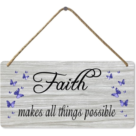 Faith Makes All Things Possible Metal Sign, 12" x 8" Inch, Metalen Home Wall Art Decor