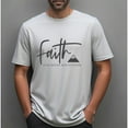 thumbnail image 1 of Faith Mountains Graphic Tee Inspirational Tee T Shirt Tops Short Sleeve Round Neck Gray S-3XL, 1 of 4