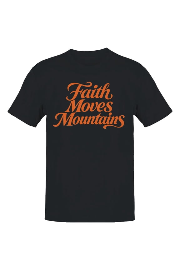 Faith Moves Mountains Men's Black T-shirt