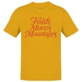 thumbnail image 1 of Faith Moves Mountains Men's Gold T-shirt, 1 of 3