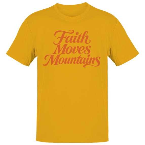 Faith Moves Mountains Men's Gold T-shirt