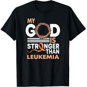 Faith My God Is Stronger Than Leukemia Awareness Ribbon T-Shirt