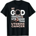thumbnail image 1 of Faith My God Is Stronger Than Uterine Cancer Awareness T-Shirt, 1 of 2