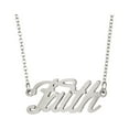 thumbnail image 1 of Faith Name Plate Word Necklace Stainless Steel Jewelry Valentine Gift, 1 of 3