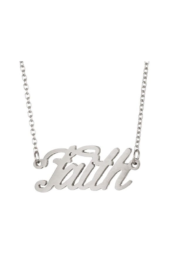 Faith Name Plate Word Necklace Stainless Steel Jewelry Valentine Gift