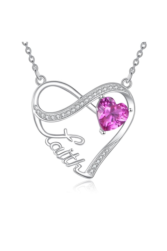 Faith Necklace 925 Sterling Silver Heart Infinity Faith Necklace Religious Jewelry Gifts for Women